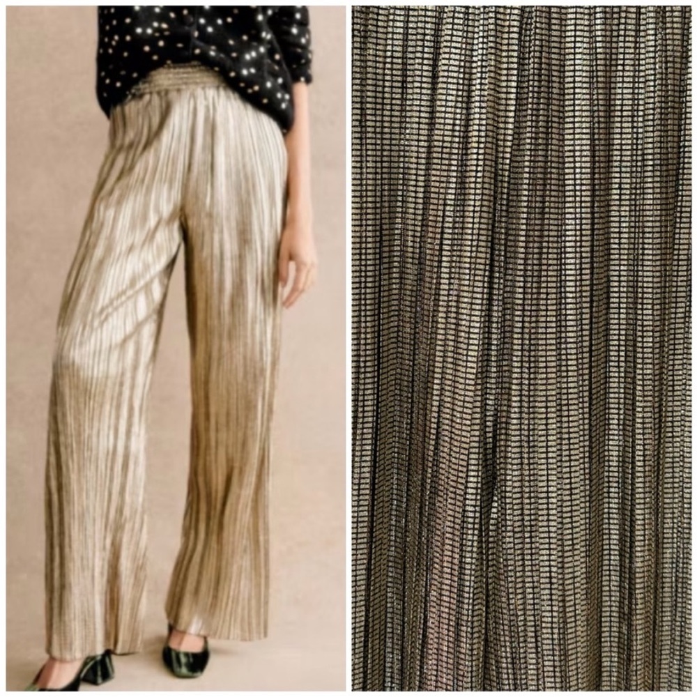 New Sezane Cyrano Pant Gold Metallic Size 38/ US 6